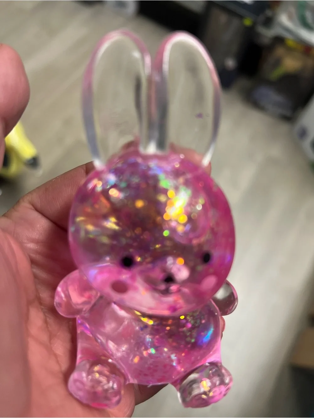 Cute Rabbit Squish Toy - Yellow Glitter Slow-Rising Stress Relief